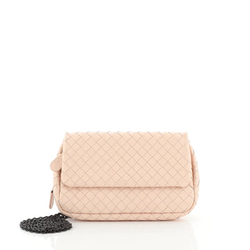 Bottega Veneta Expandable Chain Crossbody Bag Intrecciato Nappa Small