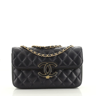 Chanel CC Chic Double Flap Bag Quilted Lambskin Small