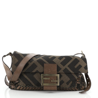 Fendi Giant Baguette Whipstitch Zucca Canvas