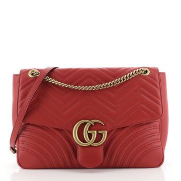 Gucci GG Marmont Flap Bag Matelasse Leather Large