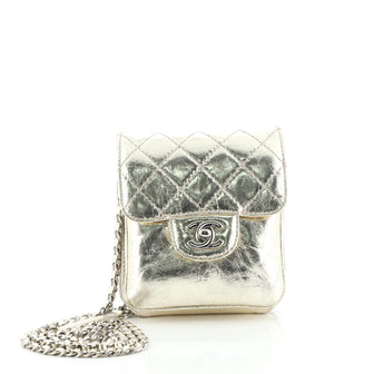 Chanel Wallet on Chain Flap Bag Quilted Metallic Calfskin Mini