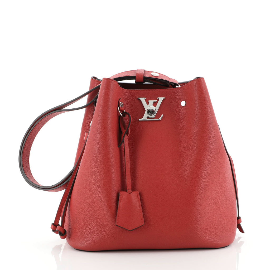 Louis Vuitton Lockme Bucket Bag Leather Red 541301