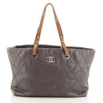Chanel On The Road Tote Quilted Leather Small