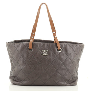 Chanel On The Road Tote Quilted Leather Small