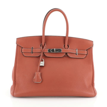 Hermes Eclat Birkin Handbag Clemence with Palladium Hardware 35