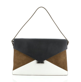 Celine Diamond Shoulder Bag Leather and Suede Large