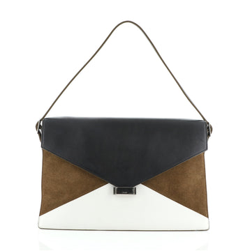 Celine Diamond Shoulder Bag Leather and Suede Large