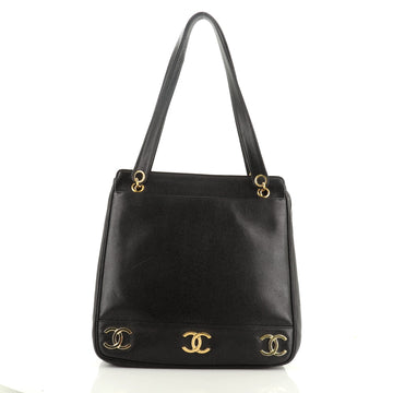Chanel Vintage Metal CC Shoulder Bag Caviar Medium