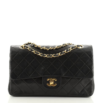 Chanel Vintage Classic Double Flap Bag Quilted Lambskin Medium