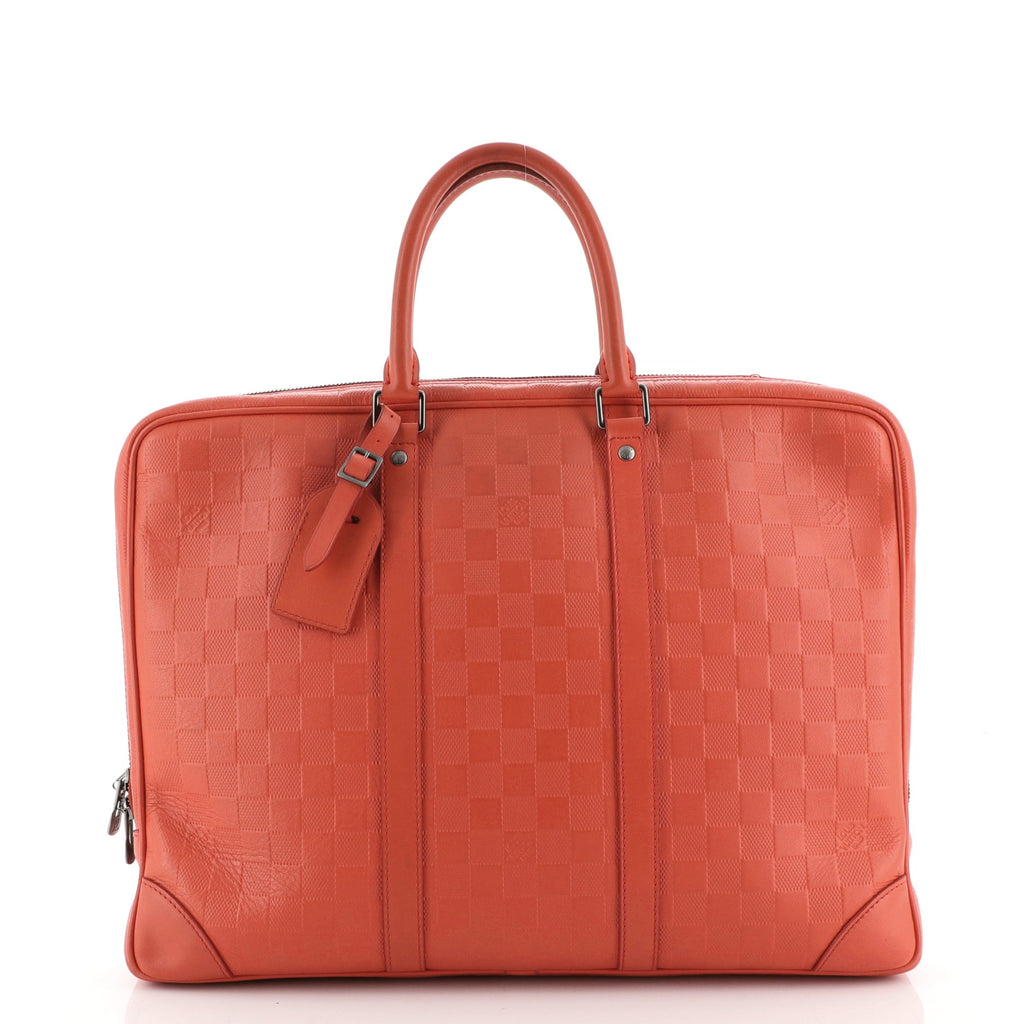Louis Vuitton Porte-Documents Voyage Briefcase Damier Infini Leather Red