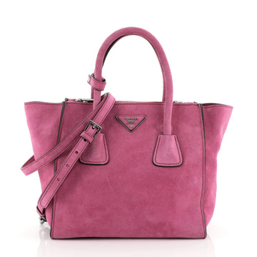 Prada Twin Pocket Tote Suede Small