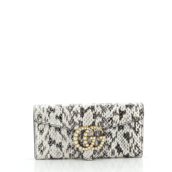 Gucci Pearly GG Marmont Continental Wallet Python