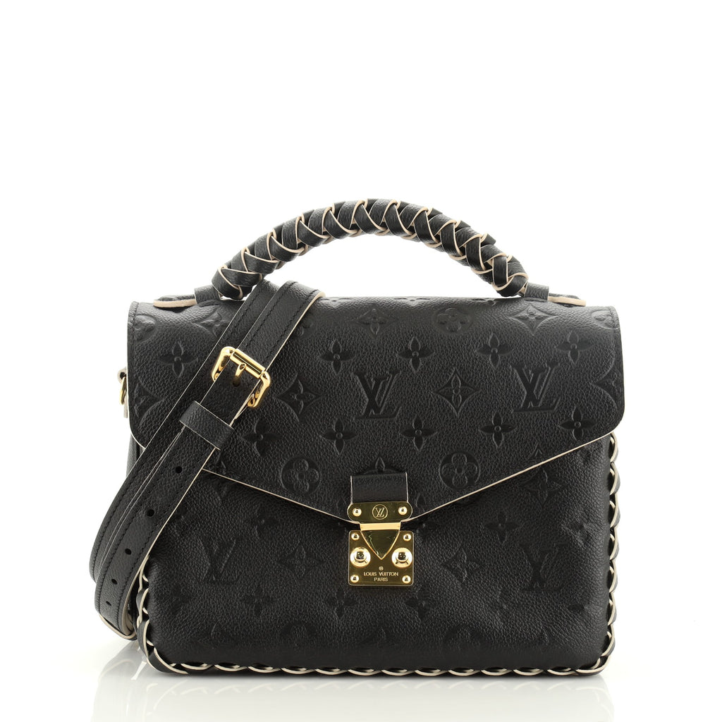 Louis Vuitton Braided Handle Pochette Metis Monogram Empreinte Leather  Black 54145235
