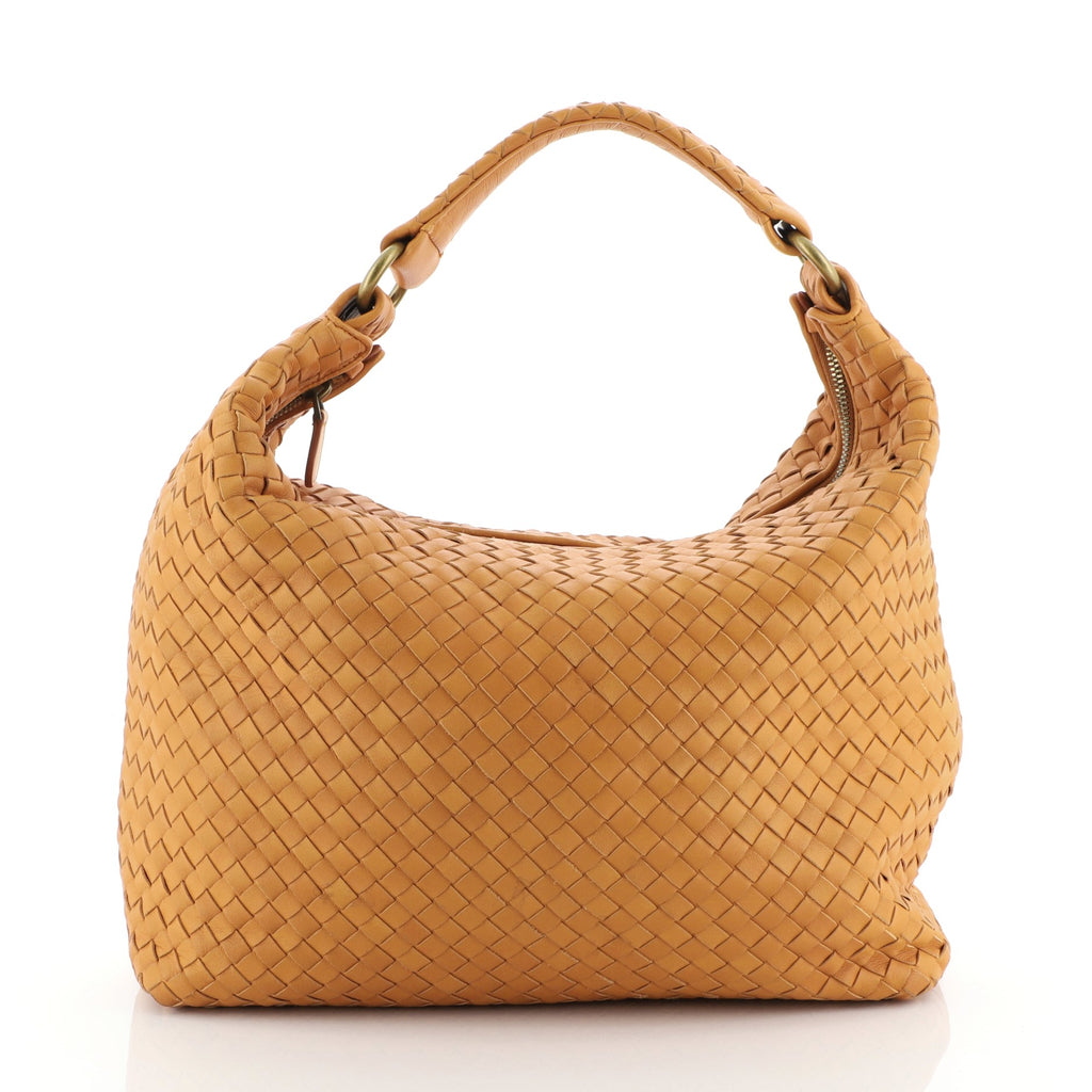 Bottega Veneta Pyramid Hobo Intrecciato Nappa Medium Orange