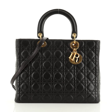Christian Dior Vintage Lady Dior Bag Cannage Quilt Lambskin Large