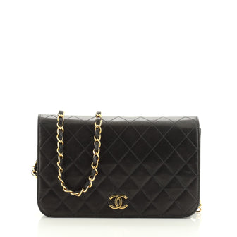 Chanel Vintage Full Flap Bag Quilted Lambskin Small