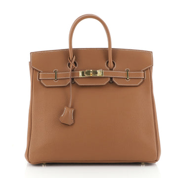Hermes HAC Birkin Bag Brown Togo with Gold Hardware 32