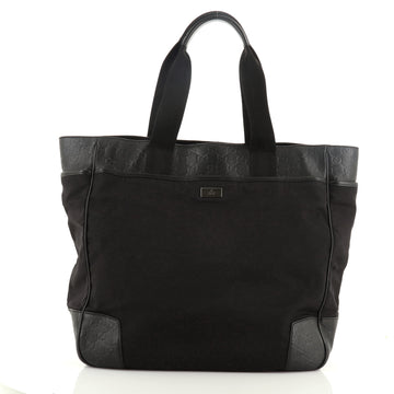 Gucci Front Pocket Tote Nylon with Guccissima Leather Large