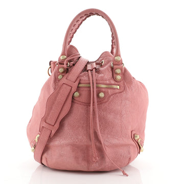 Balenciaga Pom Pon Giant Studs Bag Leather