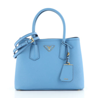 Prada Cuir Double Tote Saffiano Leather Small
