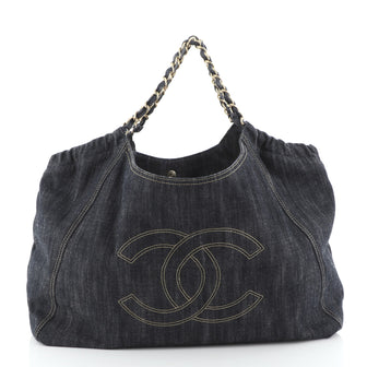 Chanel Coco Cabas Denim Large Hobo Bag