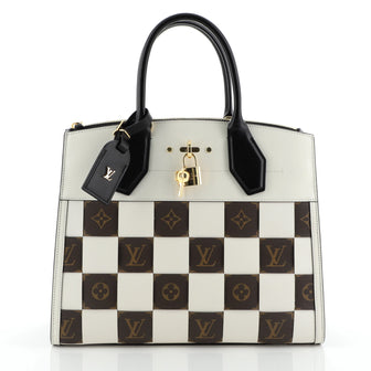Louis Vuitton City Steamer Handbag Damier Tressage MM
