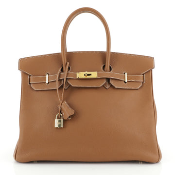 Hermes Birkin Handbag Brown Togo with Gold Hardware 35