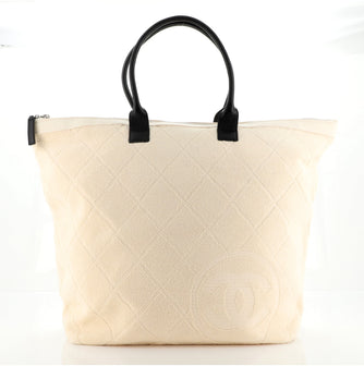 Chanel CC Zip Beach Tote Terry Cloth Large