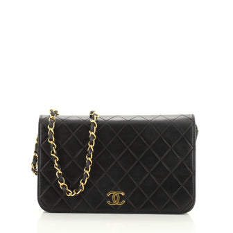 Chanel Vintage Full Flap Bag Quilted Lambskin Small