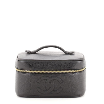 Chanel Vintage Timeless Cosmetic Case Caviar Medium