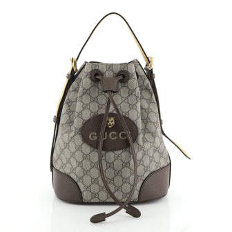 Gucci Neo Vintage Drawstring Bucket Backpack GG Coated Canvas Mini