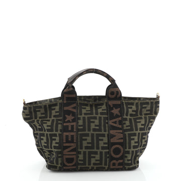 Fendi Vintage Logo Convertible Tote Zucca Canvas Small