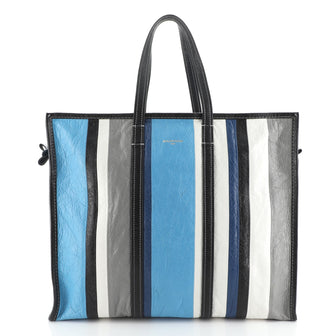 Balenciaga Bazar Tote Striped Leather Large
