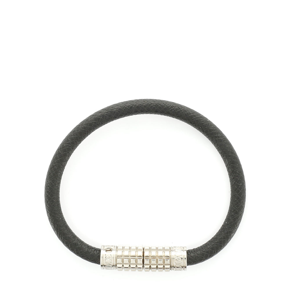 Louis Vuitton Digit Bracelet Taiga Leather Black 541914