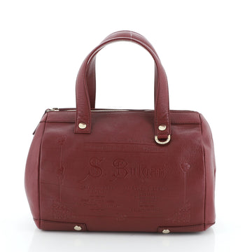 Bvlgari Fabiola Bowling Bag Embossed Leather Small
