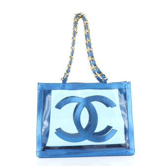 Chanel Vintage CC Chain Tote PVC and Leather Large
