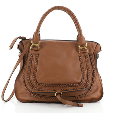 Chloe Marcie Braided Satchel Leather Large