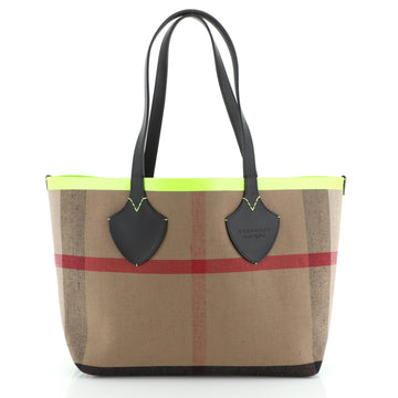 Burberry Reversible Giant Tote House Check Canvas and Leather Medium