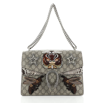 Gucci Dionysus Bag Embroidered GG Coated Canvas with Python Medium