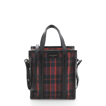 Balenciaga Bazar Convertible Tote Woven Leather XS