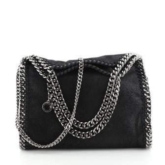 Stella McCartney Falabella Fold Over Crossbody Bag Shaggy Deer Mini