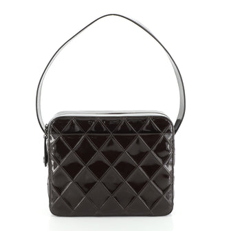 Chanel Vintage Pocket Shoulder Bag Quilted Patent Small