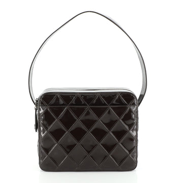 Chanel Vintage Pocket Shoulder Bag Quilted Patent Small
