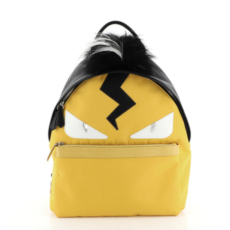 Fendi Monster Backpack Nylon with Leather and Fur Large