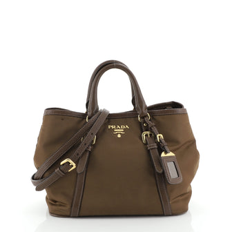 Prada Convertible Belted Tote Tessuto Medium