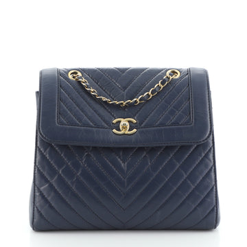 Chanel Frame Backpack Chevron Aged Calfskin Large