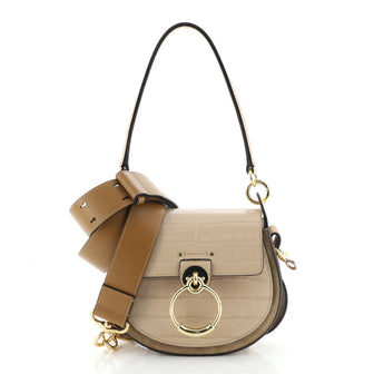 Chloe Tess Bag Crocodile Embossed Leather Small