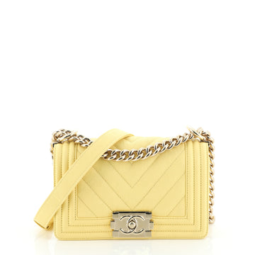 Chanel Boy Flap Bag Chevron Caviar Small