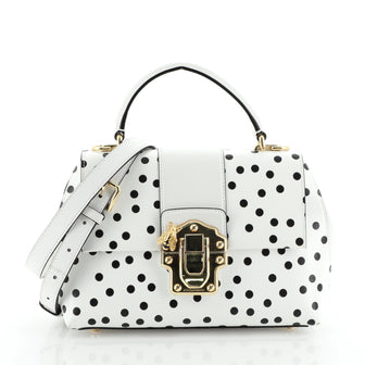 Dolce & Gabbana Lucia Top Handle Bag Printed Leather Medium