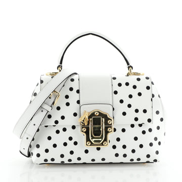 Dolce & Gabbana Lucia Top Handle Bag Printed Leather Medium